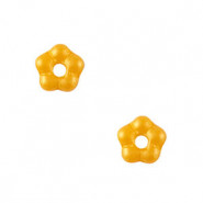 Czech glass beads flower 5mm - Alabaster Ochre yellow - 02010-29353